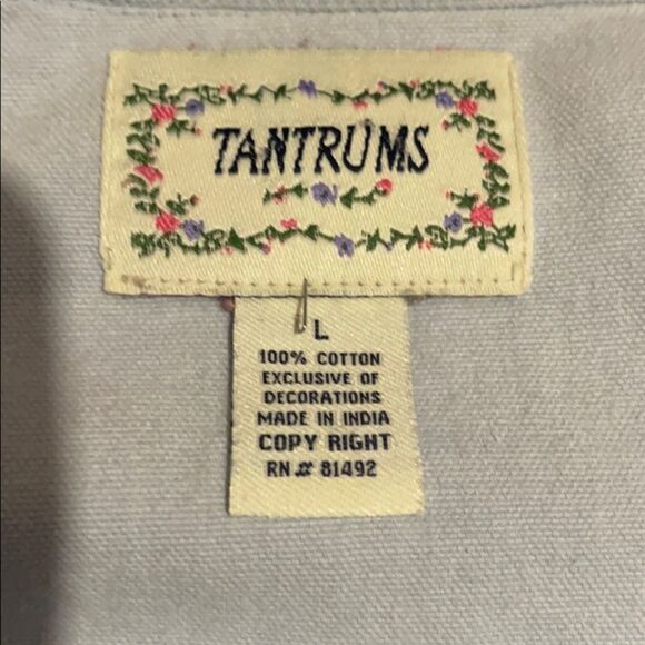 Tantrums Blue Chambray Lightweight Denim Shacket Beach Scene Large - Picture 13 of 14